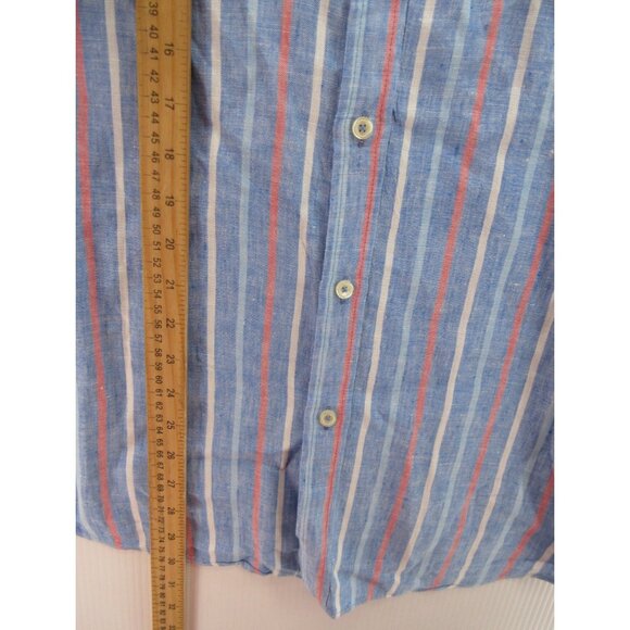 Brooks Brothers Shirt Large Linen Regent Fit Original Polo Striped - Picture 4 of 10